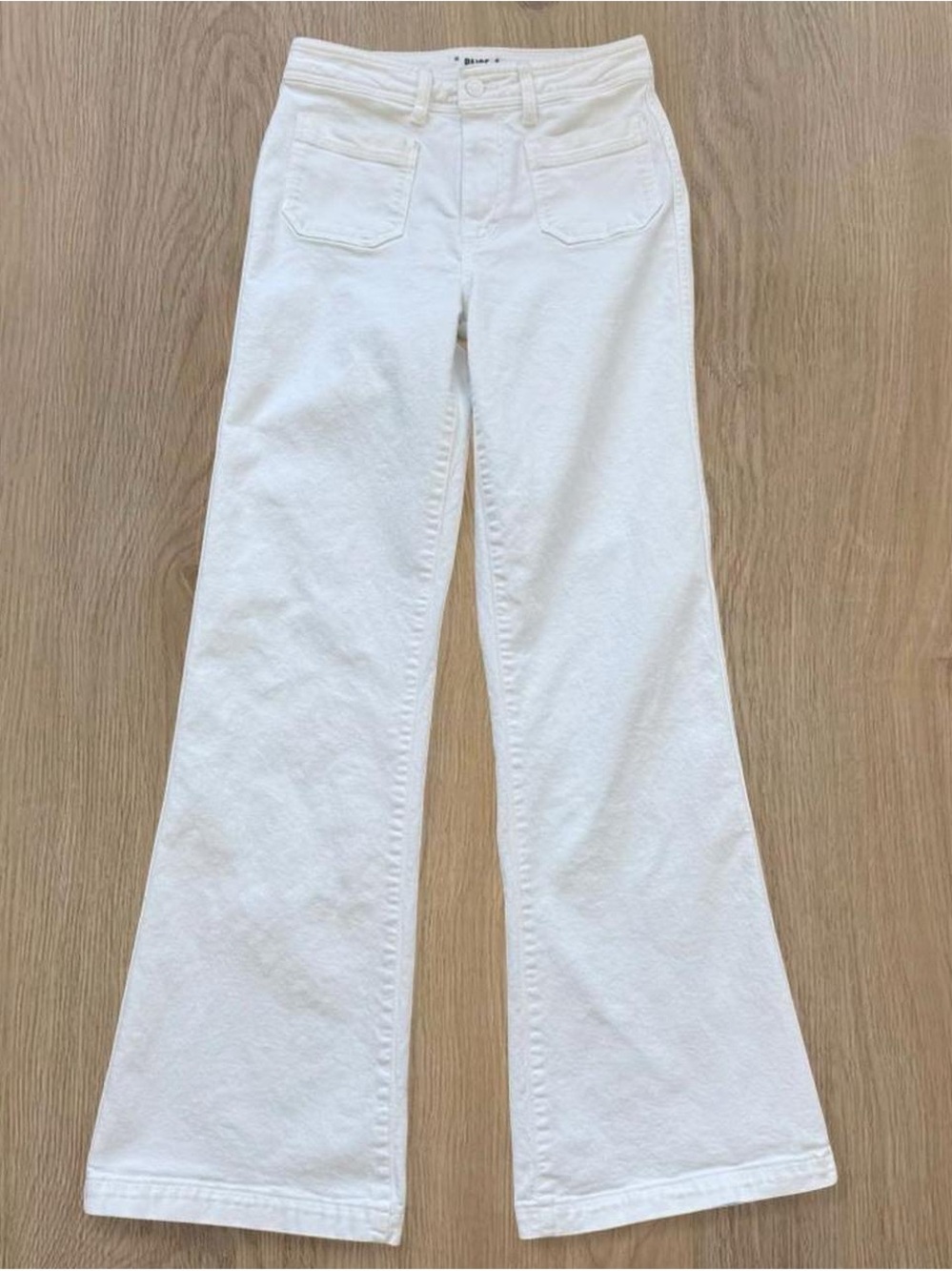PAIGE Leenah White High Rise Wide Leg Denim Jeans